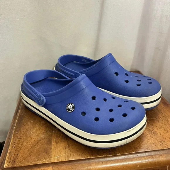 Crocs Crocband II Sandals Sz 9 Womens Sz 7 Men Slip On Clogs Blue Walking Water - Picture 10 of 11